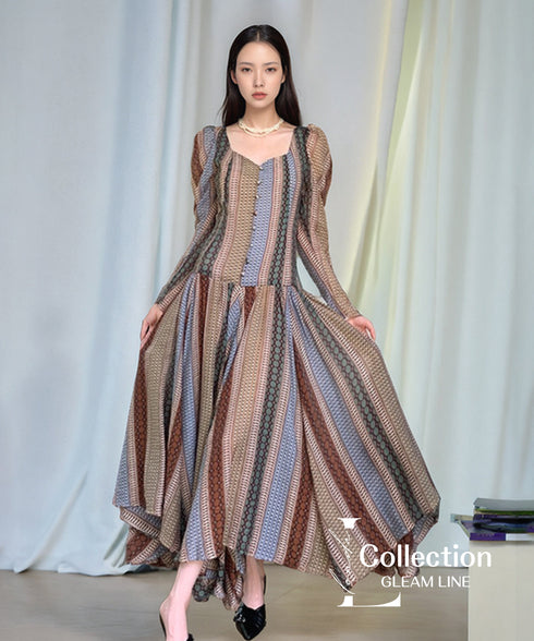 Panel Stripe Volume Dress